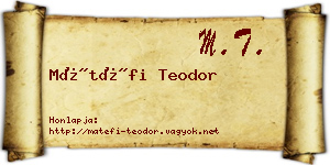 Mátéfi Teodor névjegykártya